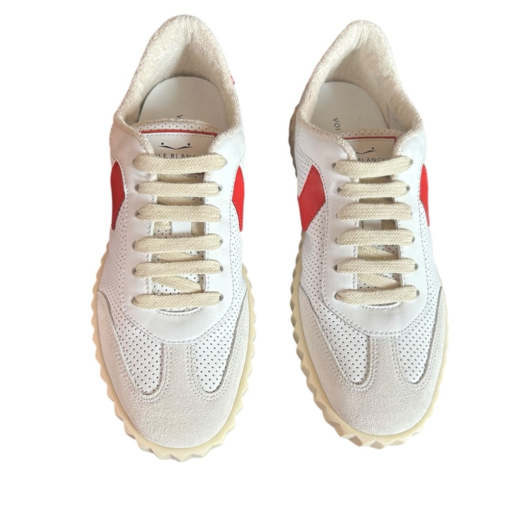 Voile Blanche Ines Perforated Leather Low Top Retro Sneaker NEW EU 37 US 7 - Picture 2 of 10